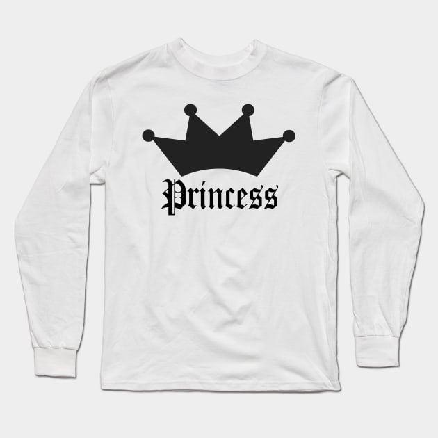 Princess with Crown Long Sleeve T-Shirt by FieryAries